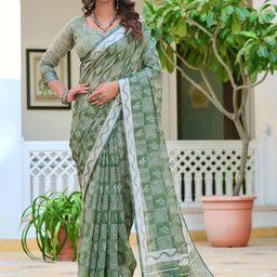 Quelea Floral Zari Linen Blend Khadi Saree-picture-38