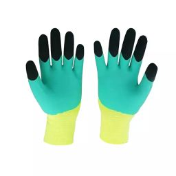 Swavind Safety Hand Gloves Durable Synthetic Material Foam Coated Palm Green & Black Free Size (Pack of 600 Pair)-picture-40
