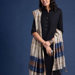 Taavi Woven Design Tasselled Dupatta-58