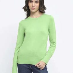 MADAME Green SolidSweater-picture-25
