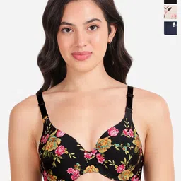 shyaway Pack Of 3 Floral Medium Lightly Padded T-shirt Bras With All Day Comfort-image-28