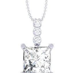 Clara White Sterling Silver Soitaire CZ Pendant with Chain-15