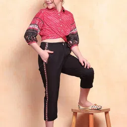 Biba Girls Printed Shirt with Trousers-image-92