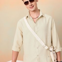 Mast & Harbour Textured Oversized Casual Shirt-image-40