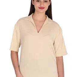 TRAQUILA Polo Collar Drop-Shoulder Sleeves Relaxed Fit Cotton T-shirt-picture-4