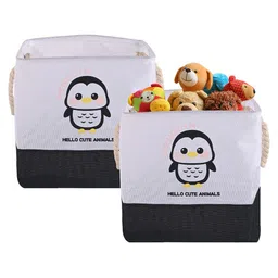 Kuber Industries Black & White 2 Pieces Multi-Utility Organisers-52