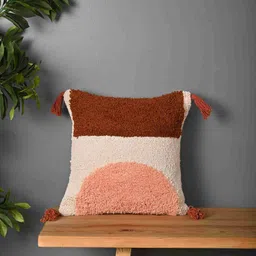 SANSKRUTIHOMES Maroon & Peach-Coloured Embroidered Square Cushion Covers-11