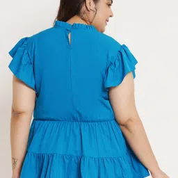 U&F Beyond Plus Size Flutter Sleeves Ruffles A-Line Top image 2