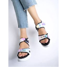Shoetopia Velcro Style Silver Sandal for Women & Girls-picture-36