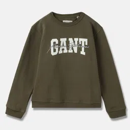 GANT Boys Typography Printed Round Neck Cotton Pullover Sweatshirt-image-97