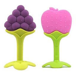 Enorme Silicone Grapes & Apple Shape Teether Pack of 2 - Multicolour-28