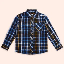 Pantaloons Junior Cotton Full Sleeves Checked Shirt - Black-picture-30