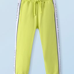 Honeyhap 100% Cotton Looper Knit Full Length Lounge Pant with Text Print & Bio Finish  - Limeade-image-65