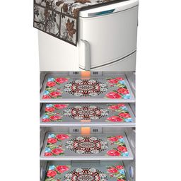 Dakshya Industries Fridge Top Cover and Fridge Mat Combo Set of 5-0