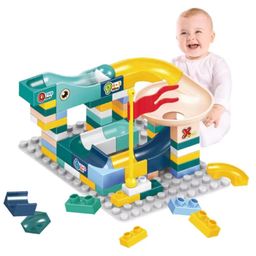 Zyamalox 66 PCS Large Particle DIY Marble Car Race Run Track Toy: Self-Assemble Rolling Balls, Educational Toy Building Blocks and Race Game for Kids - Multicolor-39