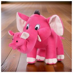 Tickles Pink Cute Mother Elephant and A Baby Stuffed Soft Plush Toy - Length 32 cm-image-33