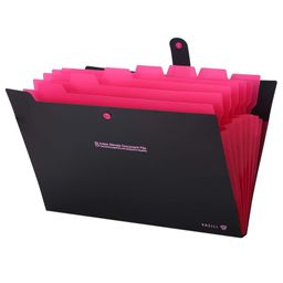Storite 8 Pockets File Folder, A4/Letter Size Accordion File Organizer, Expandable Document Holder, Portable Folders for Classroom,Home,Office - Black/Pink-21