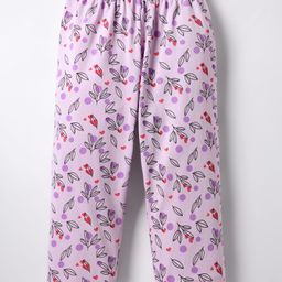 Tango Single Jersey Knit Capri Length Leggings With Leaf Heart & Polka Dot Print - Mauve-image-4