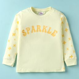 Tango Single Jersey Knit Full Sleeves T-Shirt with Star & Sparkle Print - Lemon Yellow-picture-46
