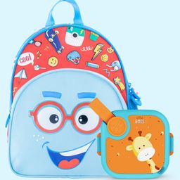 Rabitat Pack & Snack Combo - Rabitat School Bag Sparky - 12.5 Inches + Lunchmate Mini Little Boss-image-52