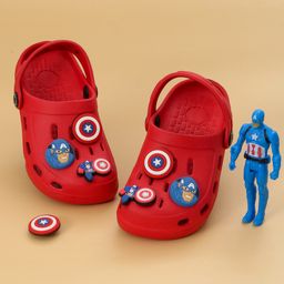 Marvel by Yellow Bee Avengers Featuring Perforated Clogs With Captain America & Shield Charms - Red-picture-28