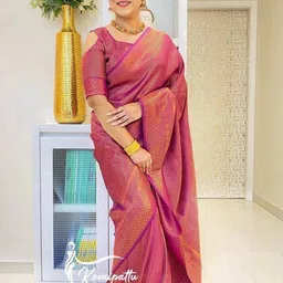 Sita Purple Silk Blend Woven Design Sarees-picture-4
