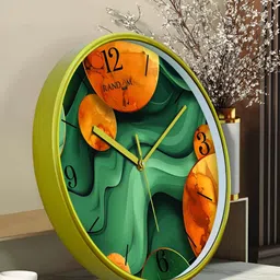 RANDOM Green & Orange Coloured Printed Contemporary Wall Clock-28