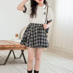 LULU & SKY Girls Printed Pure Cotton T-Shirt With Skirt-picture-21
