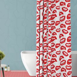ArtzFolio White & Red Printed Waterproof Shower Curtains-image-93