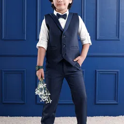 Mark & Mia Boys Single-Breasted Three-Piece Suit With Bow-image-27