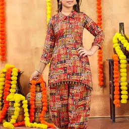 BAESD Girls Printed Pure Cotton Kurti With Salwar-image-71