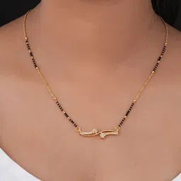 TKRB SALES Gold Plated Artificial Stones Studded And Beaded Mangalsutra-picture-12