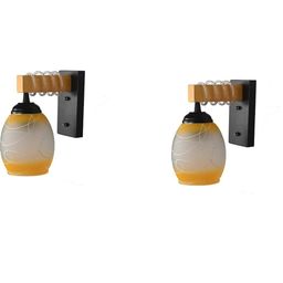 SOMIL Yellow Glass Cylinder Printed Wall Lamps-image-76