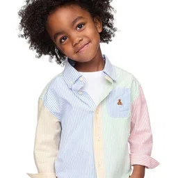 GAP Boys Colorblock Striped Relaxed Fit Full-Sleeve Oxford Shirt-picture-24
