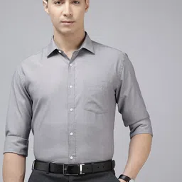 Park Avenue Slim Fit Textured Self Design Formal Shirt-image-51