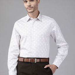 Blackberrys India Fit Micro Floral Print Pure Cotton Slim Fit Formal Shirt-image-60