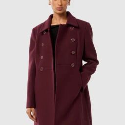 Forever New Purple Solid Full Sleeves Coat-image-63