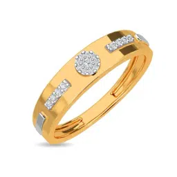 Kisna Diamond & Gold Jewellery Linear 14k (585) Diamond & Gold Ring For Men-picture-19