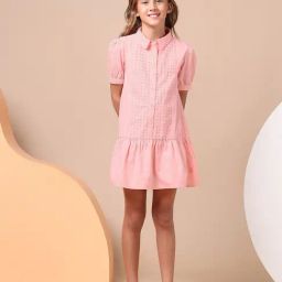 U.S. Polo Assn. Girls Light Pink Schiffli A-Line Mini Dress-image-97