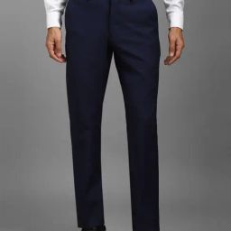 Louis Philippe Navy Slim Fit Trousers-picture-8