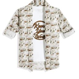 Charchit Boys White Cotton Comfort Fit Printed Shrug with T-Shirt-image-79