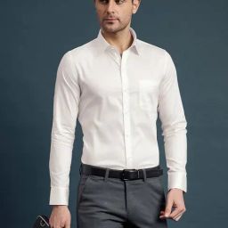 Louis Stitch Off White Cotton Slim Fit Shirt-image-7
