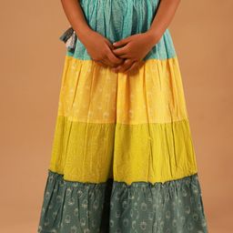 Sangria Girls Printed Pure Cotton Maxi Skirt-image-83