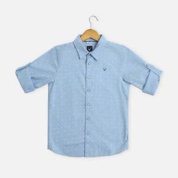 Allen Solly Kids Blue Cotton Printed Full Sleeves Shirt-image-59