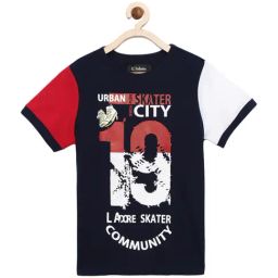 Ladore Kids Navy Cotton Printed T-Shirt-image-74