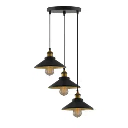 Homesake 3-Lights Round Cluster Black Metal Cone Pendant Light - Set of 1-image-52