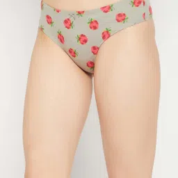 Clovia Cotton Pack of 3 Low Waist Printed Thong with Inner Elastic image 3