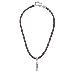 Police Barrel Brushed Pendant Necklace-31
