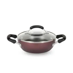 Meyer Merlot Non-Stick Kadai/Wok With Lid, 24cm-37