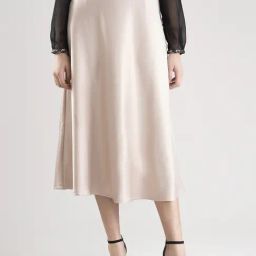 FableStreet Beige A-Line Skirt-image-93